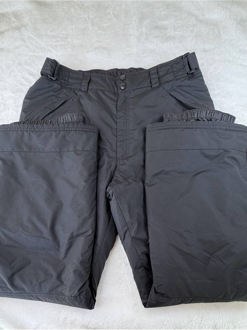 Men's Black Insulated Winter Pants with Adjustable Waist